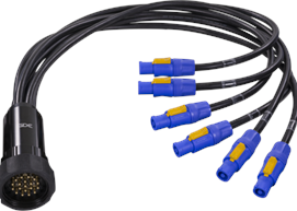 Socapex to 6 powerCON Fanout
